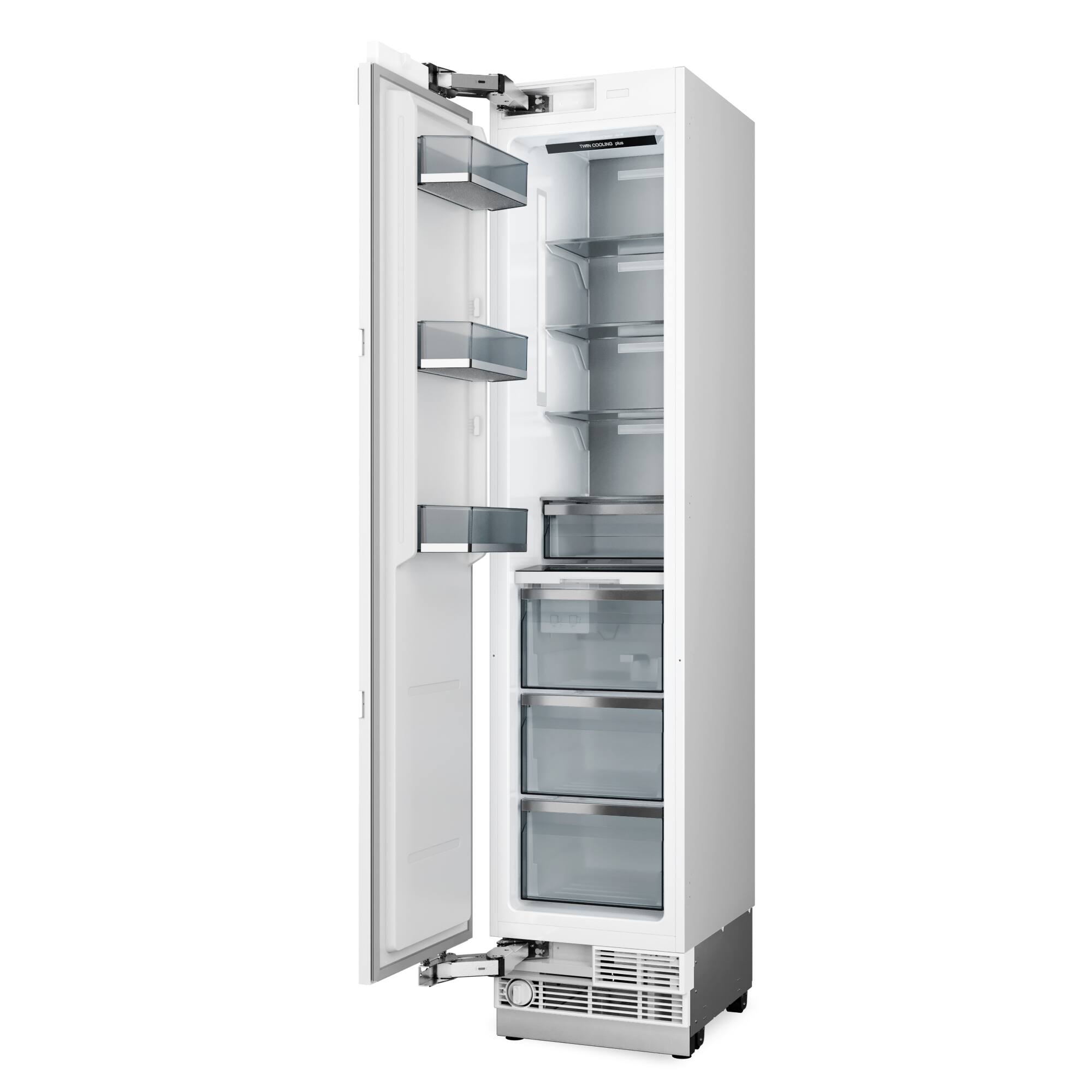 Alt View 3. Thor Kitchen - 8.6-Cu. Ft. Upright Built In Column Freezer - Custom Panel Ready - White.