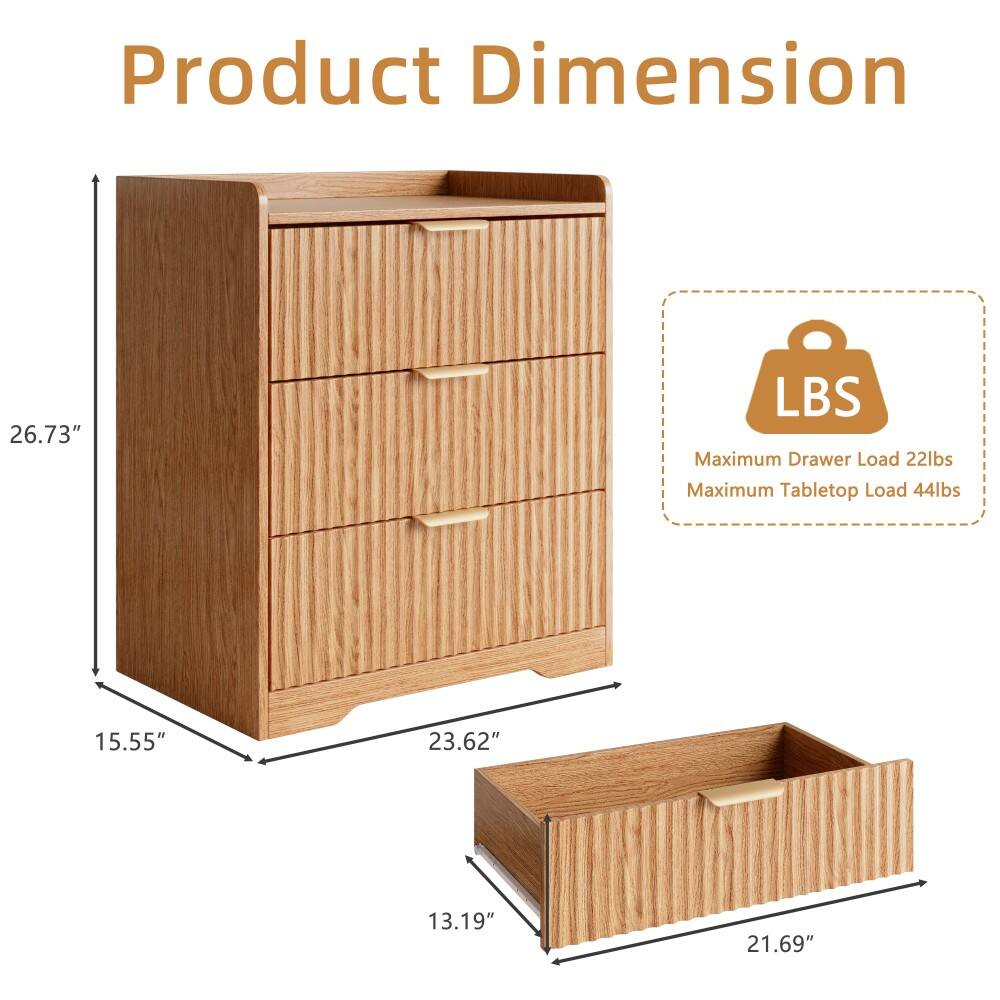 Product Dimension

- Height: 26.73"
- Width: 23.62"
- Depth: 15.55"

Maximum Drawer Load: 22lbs
Maximum Tabletop Load: 44lbs

Drawer Dimensions:
- Width: 21.69"
- Depth: 13.19"