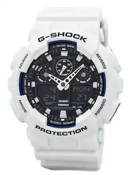 Casio - G-Shock Analog Digital Shock Resistant GA-100B-7A GA100B-7A Men's Watch - White