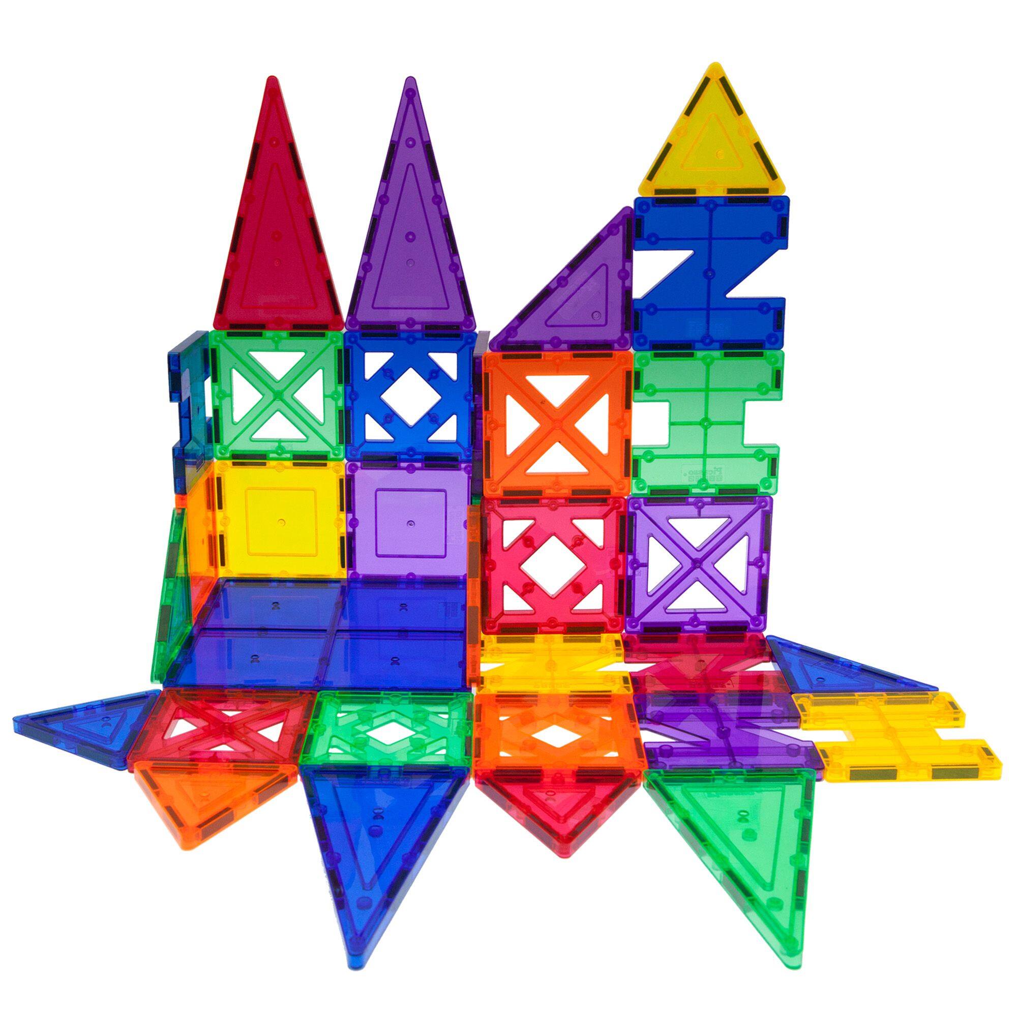Alt View 2. PicassoTiles - PicassoTiles 33 PC Magnetic Tiles, Magnetic Building Blocks for Kids, Magnet for Kids 3+.