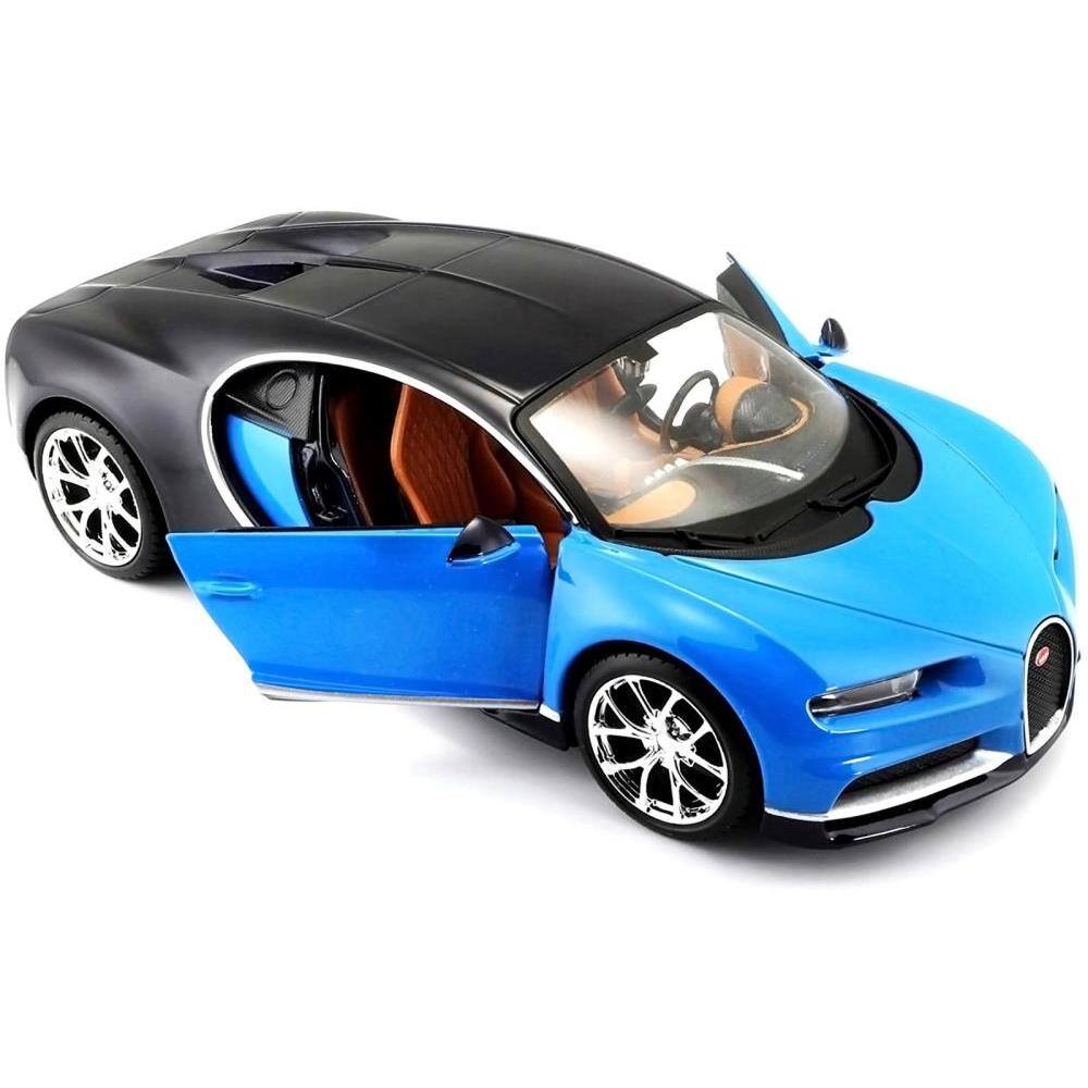 Angle. Maisto - Bugatti Chiron Blue and Dark Blue 1/24 Diecast Model Car by Maisto - Dark Blue.