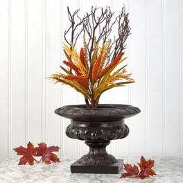 BreeBe - 23" Sorghum Harvest Artificial Flower Bouquet (Set of 3) - Orange