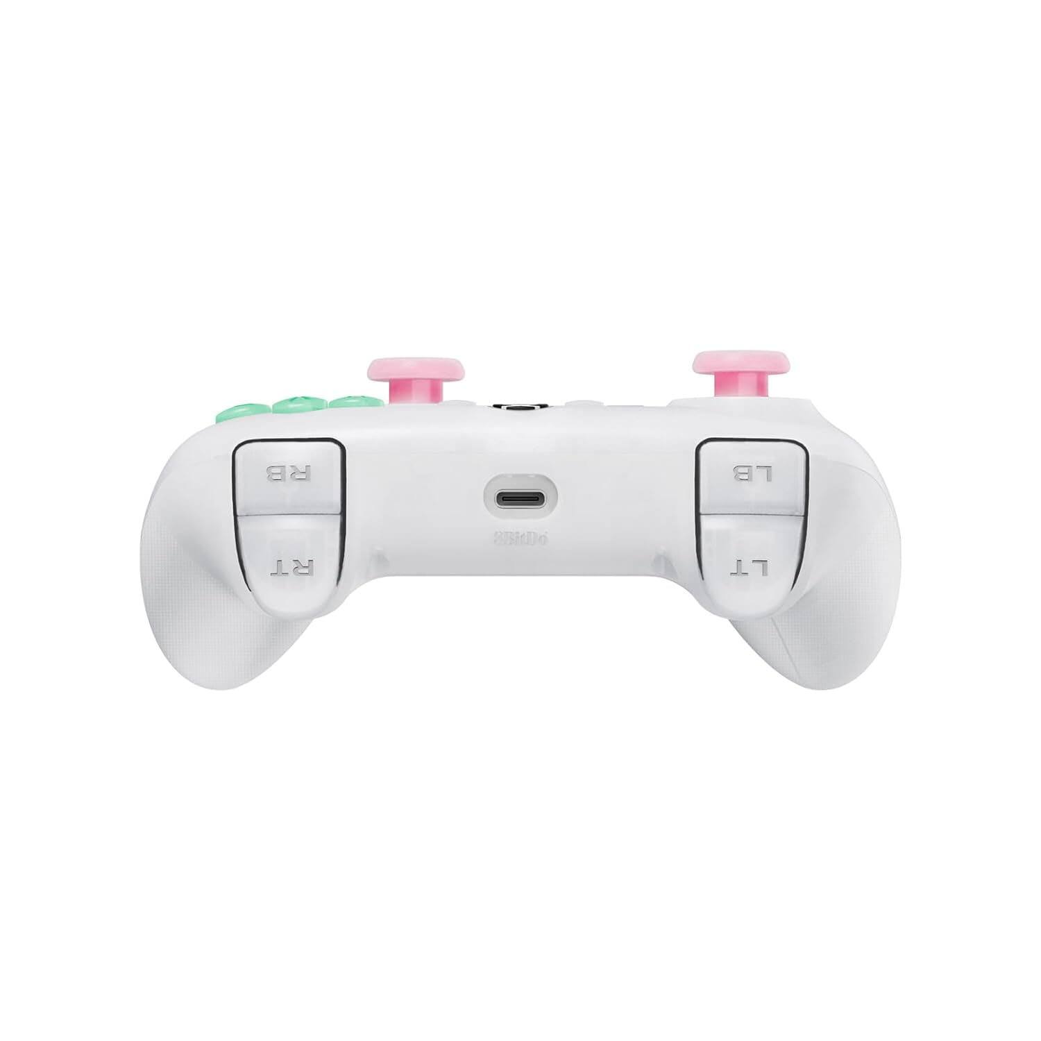 Left. 8BitDo - 8Bitdo Ultimate Mini Wired Controller with RGB Ring, Hall Effect Joysticks and Triggers for Xbox, Windows - Translucent - White.