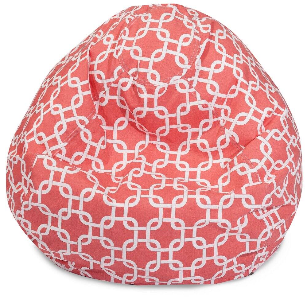 Front. Majestic Home - Large Bean Bag Links Coral - Pink.