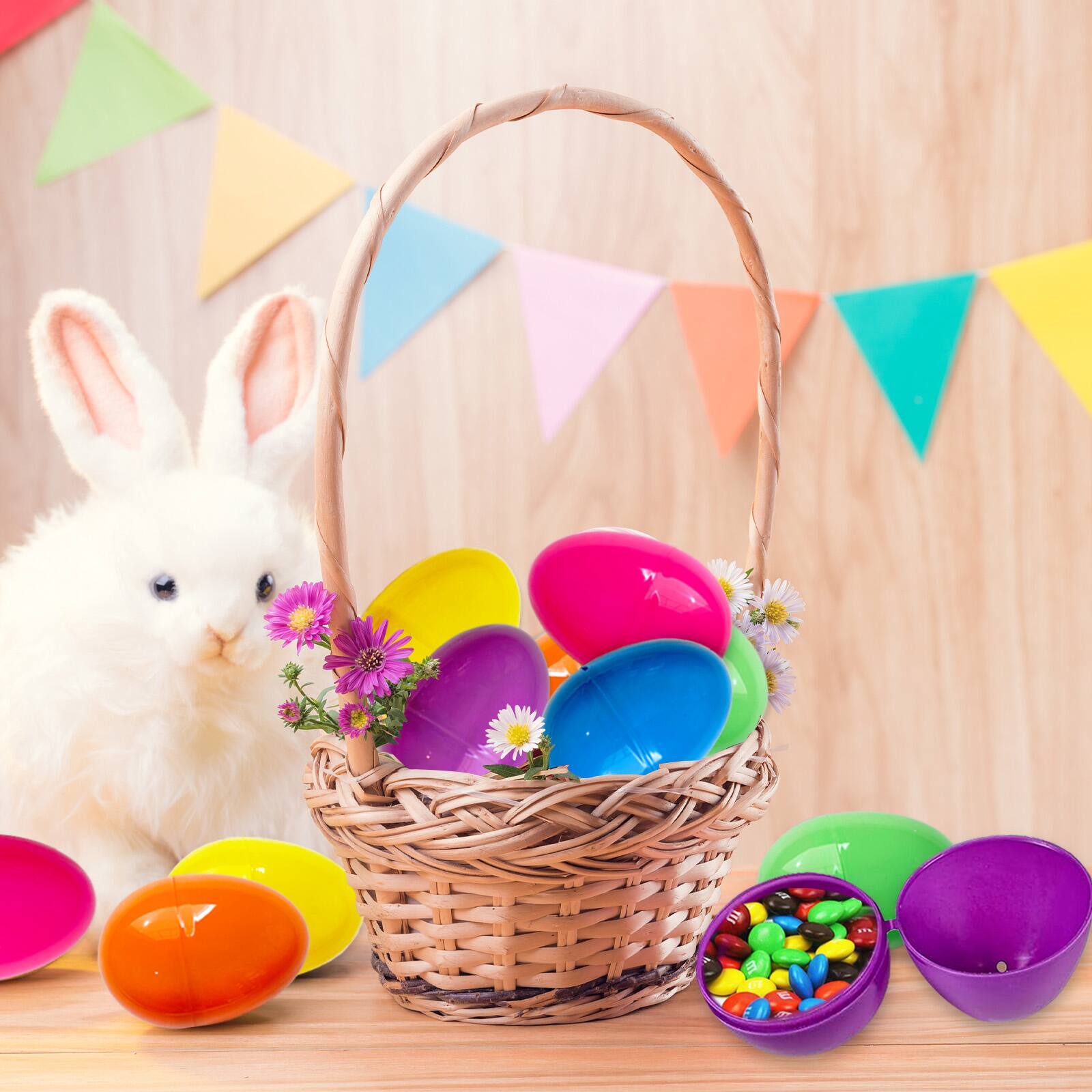 Alt View 2. Hansmart - HANSMART 50/100/200/500PCS Fillable Easter Eggs Colorful  Creative Easter Gift Box Children's Toys Party Decoration - Multiple colors.