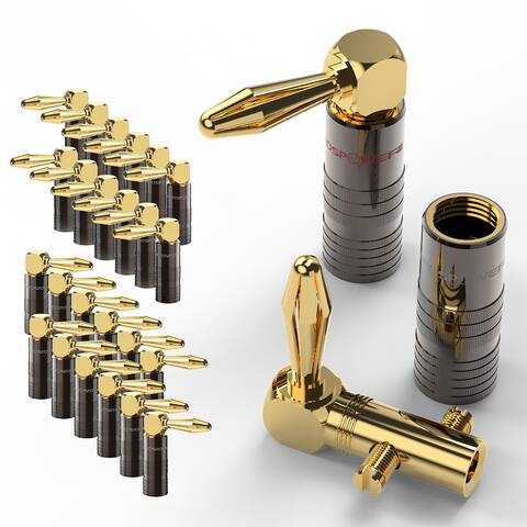 FosPower 12 Paia Di Connettori A Banana Placcati Oro 24K – Senza Saldatura, Per Cavi Da 8-20 AWG, Per HI-FI E Home Cinema