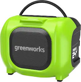 Greenworks - 24V Bluetooth Compact Speaker, AC/DC Wireless Portable Worksite Speaker, Tool Only - Green