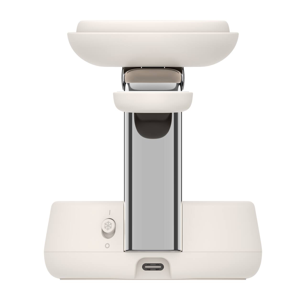 Alt View 10. Belkin - UltraCharge Pro 3-in-1 Qi2.2 25W Magnetic Wireless Charging Dock for iPhone, Apple Watch and AirPods, PSU Included - Sand.