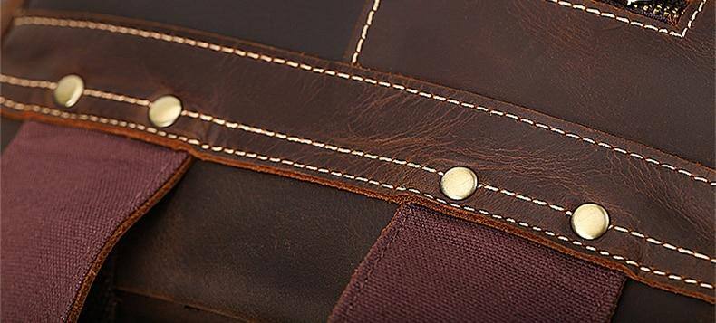 Alt View 4. Steel Horse Leather - The Raoul Backpack | Handmade Vintage Leather Backpack - Dark Brown.