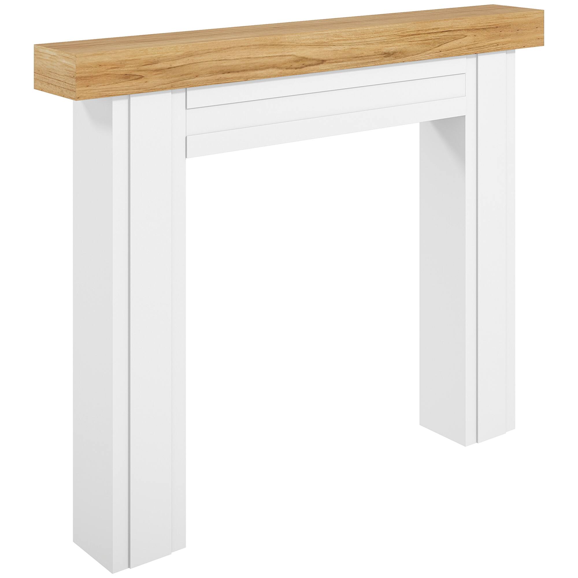 Back. TinyHomie - Freestanding Fireplace Surround with Leg for Electric Fireplaces.