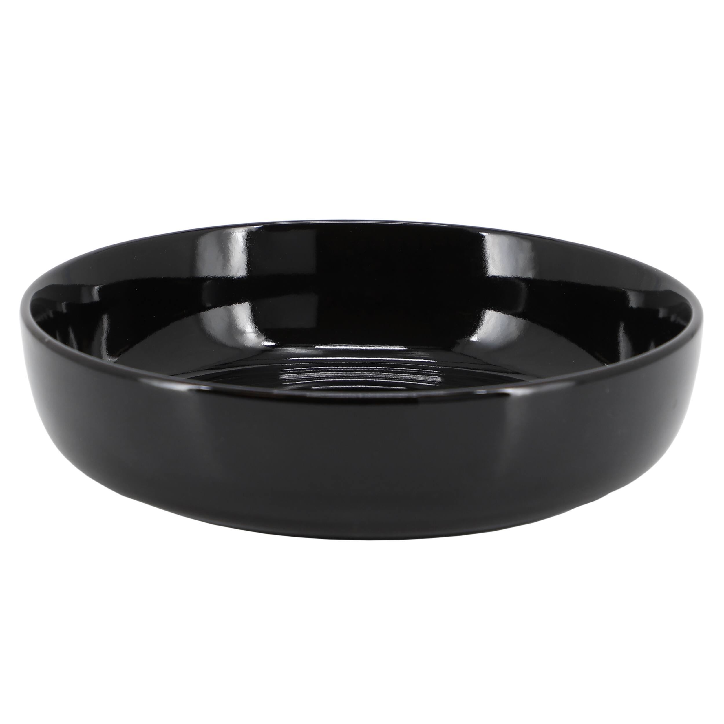 Alt View 3. Elama - Elama Duncan 18 Piece Porcelain Dinnerware Set in Black - Black.