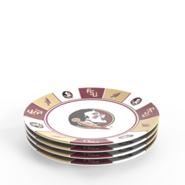 Tervis - Florida State Seminoles Four-Piece Melamine Dinner Plate Set - Multicolor