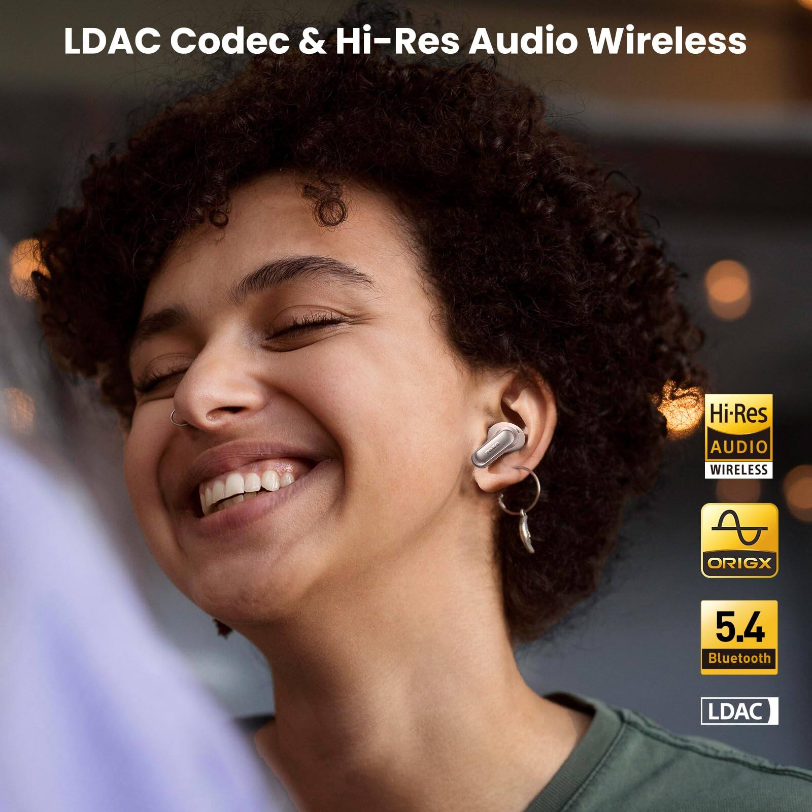 LDAC Codec & Hi-Res Audio Wireless

- Hi-Res Audio Wireless
- ORIGX
- 5.4 Bluetooth
- LDAC