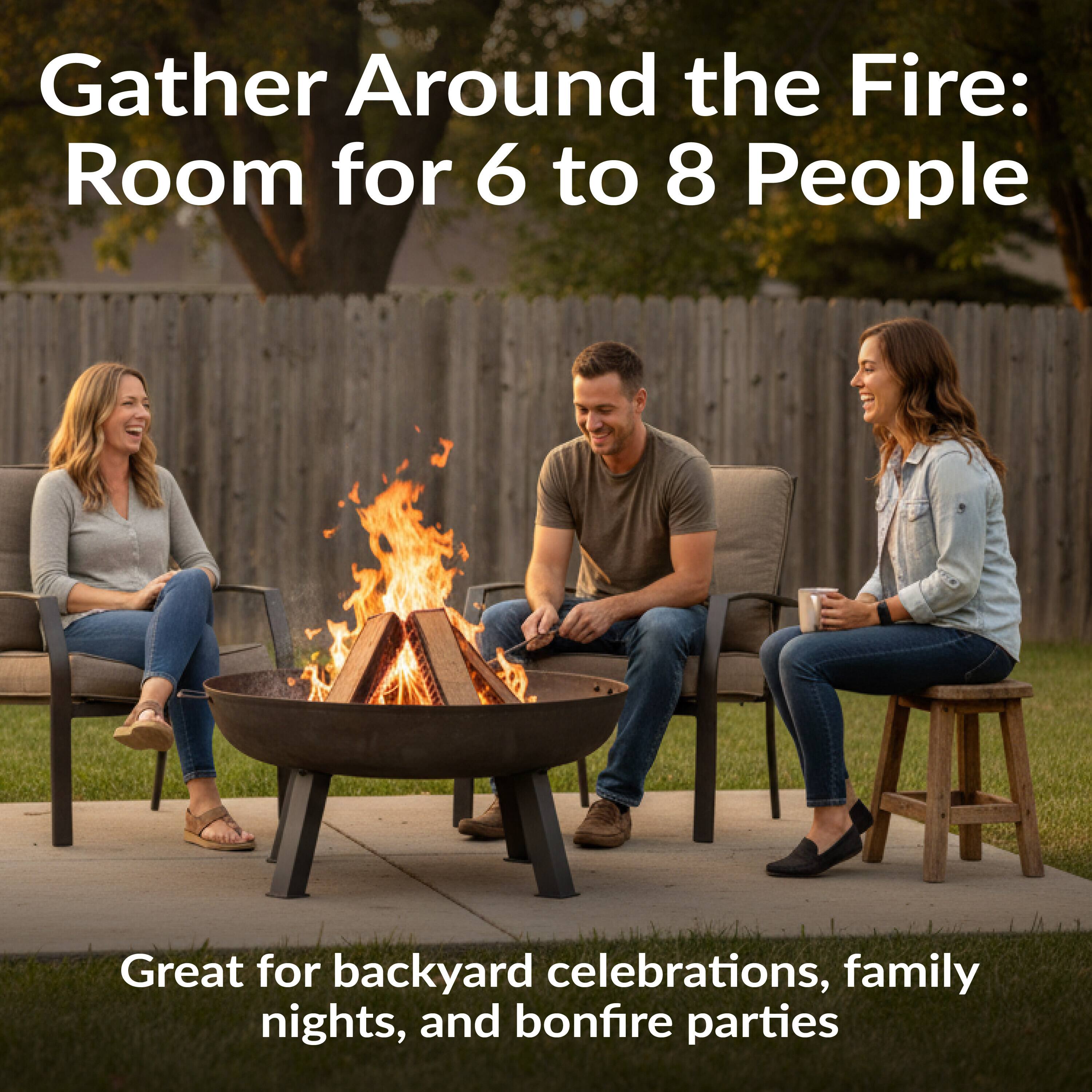 Gather Around the Fire: Room for 6 to 8 People

Great for backyard celebrations, family nights, and bonfire parties