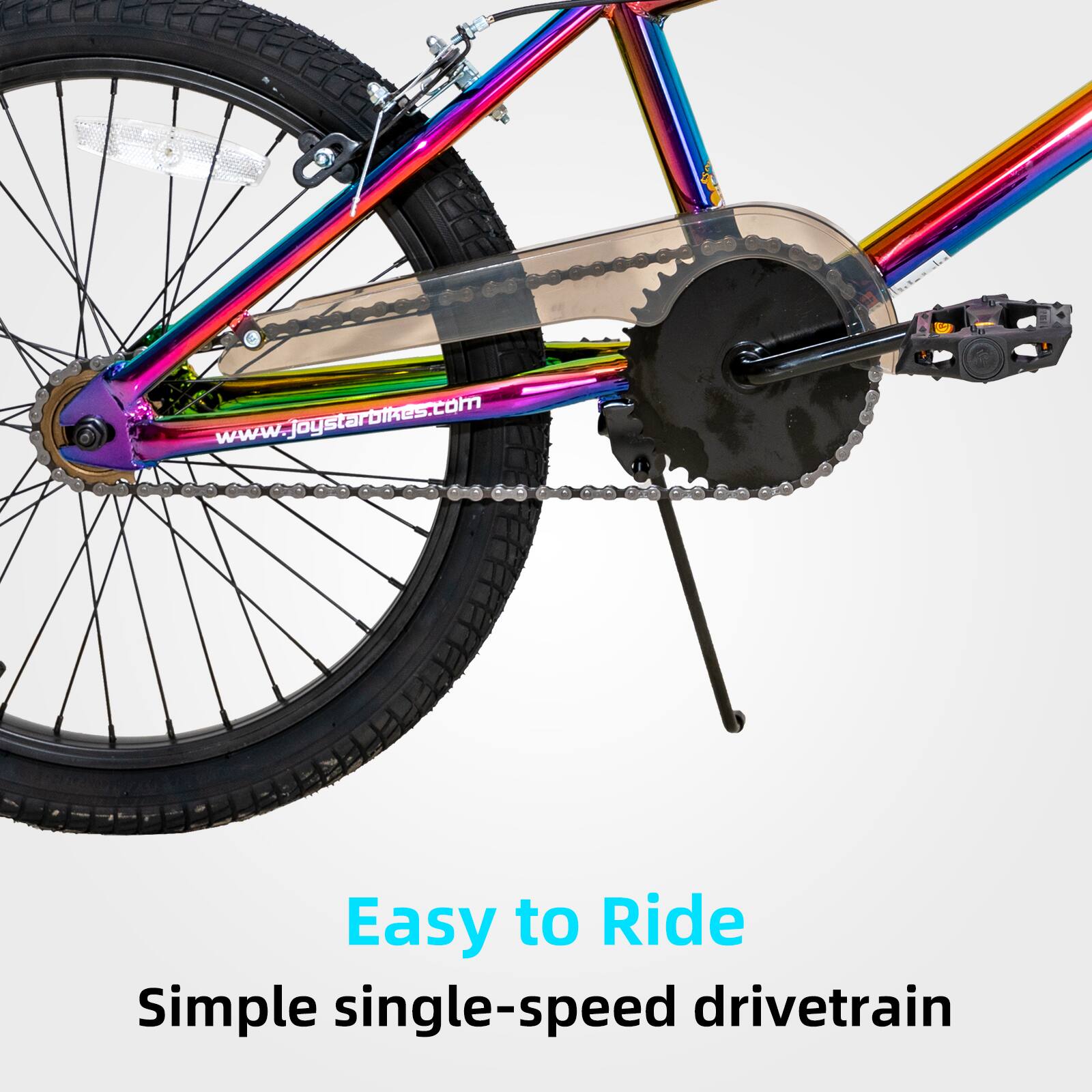 Easy to Ride  
Simple single-speed drivetrain