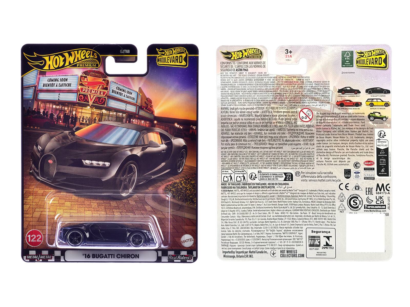 GJT68  
Hot Wheels Premium  
COMING SOON  
BIEN TOT AU CINEMA  
PREMIER  
BIEN TOT AU CINEMA  

Boulevard  
3+  
TPA 4  

Hot Wheels  
Boulevard  
CONFORMS TO / CONFORME AUX NORMES DE SEGURIDAD DE ASTM F963  
SECURITE / SEGURIDAD  

WARNING: Small parts may be generated - ATTENTION: Peuvent être générés - ADVERTENCIA: Pueden generarse - AVISO: Pode gerar - AVISO: Puede generar - AVISO: Pode gerar - AVISO: Puede generar - AVISO: Puede generar - AVISO: Puede generar - AVISO: Puede generar - AVISO: Puede generar - AVISO: Puede generar - AVISO: Puede generar - AVISO: Puede generar - AVISO: Puede generar - AVISO: Puede generar - AVISO: Puede generar - AVISO: Puede generar - AVISO: Puede generar - AVISO: Puede generar - AVISO: Puede generar - AVISO: Puede generar - AVISO: Puede generar
