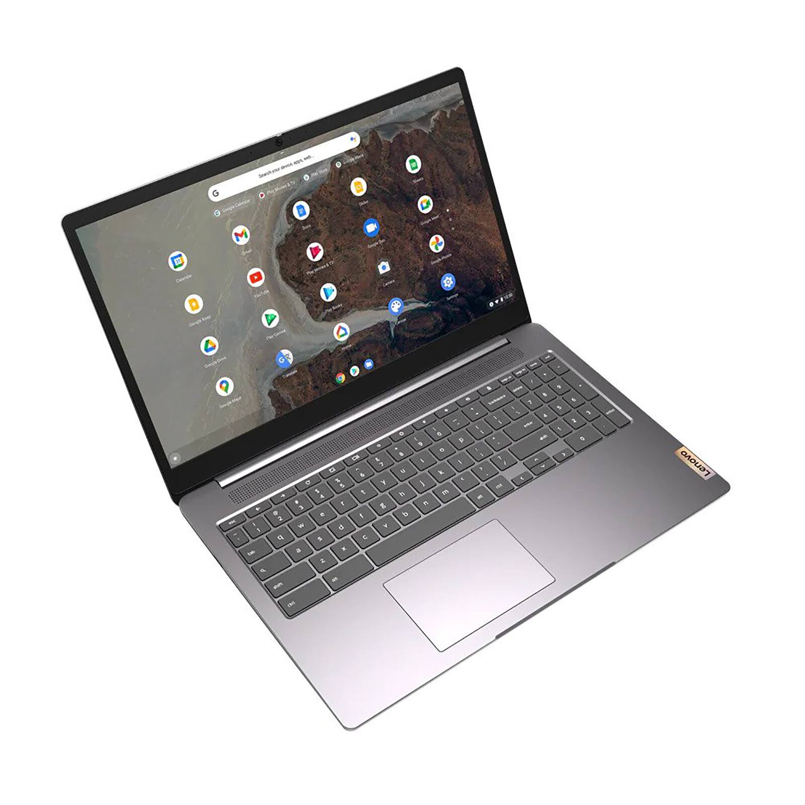Alt View 1. Lenovo - Lenovo IdeaPad 3 Chrome 15IJL6 15.6" Touch Chromebook Pentium Silver N6000 4GB 128GB eMMC Chrome OS- Refurbished - Arctic Grey.