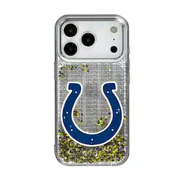 Keyscaper - NFL - Indianapolis Colts iPhone Text Backdrop Design Glitter Case - 14 - Multicolor