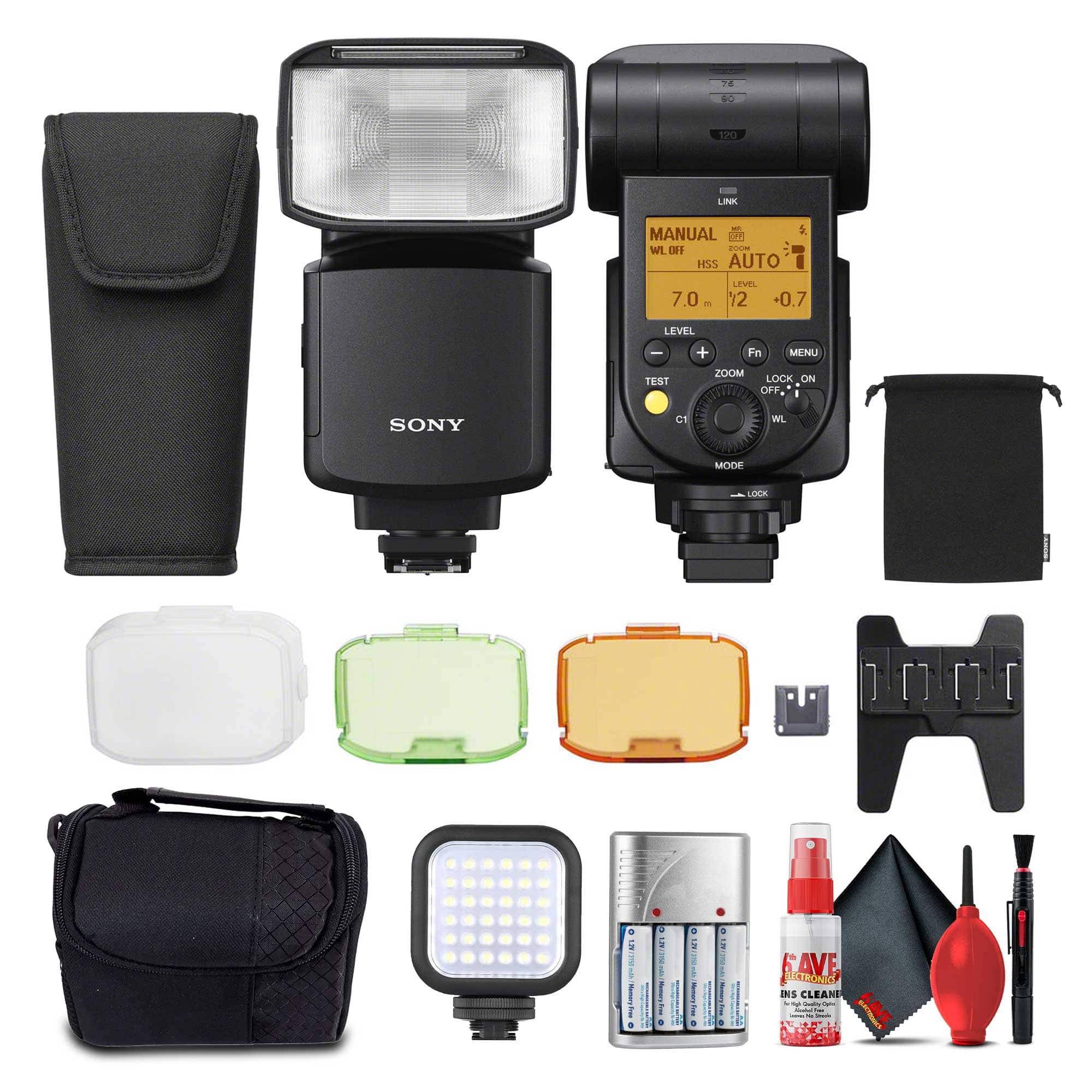 Sony - HVL-F60RM2 Wireless Radio Flash + AA Rechargeable Batteries + Cleaning Kit + More (International Version)