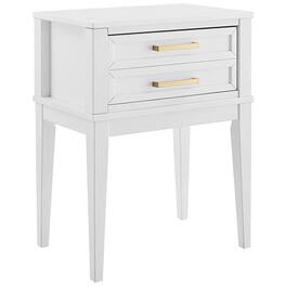 MUSEHOMEINC - Mid Century Modern 2 Drawer Solid Wood Nightstand End Table - White