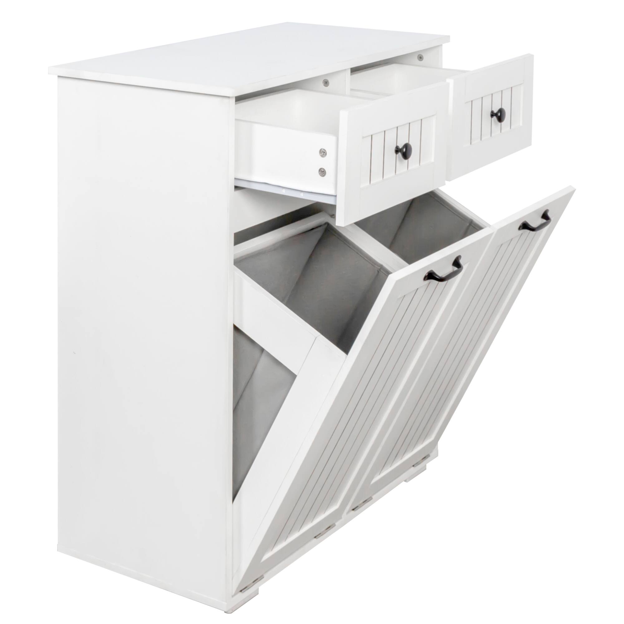 Alt View 6. ELEMENT ACE - Versatile Laundry Storage Cabinet with Removable Baskets and Drawers for Organized Home - White.