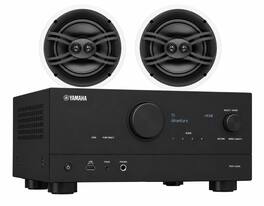 Yamaha - RX-V4A 5.2 AV Receiver with In-Wall Speaker Bundle - Black
