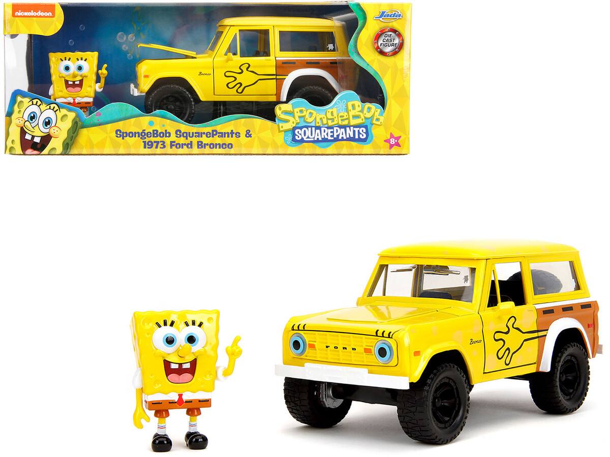 Jada - 1973 Ford Bronco w/ Graphics & SpongeBob Figure – SpongeBob SquarePants (1999–Current) Hollywood Rides 1/24 - Yellow