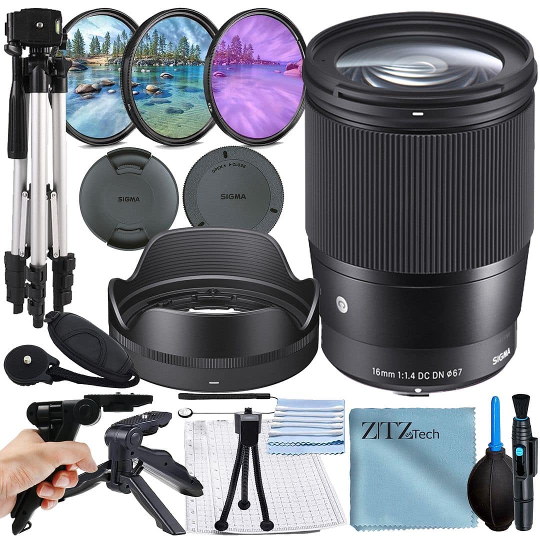 Bundle Sigma 16mm f/1.4 DC DN Contemporary Lens for Sony E Mount +