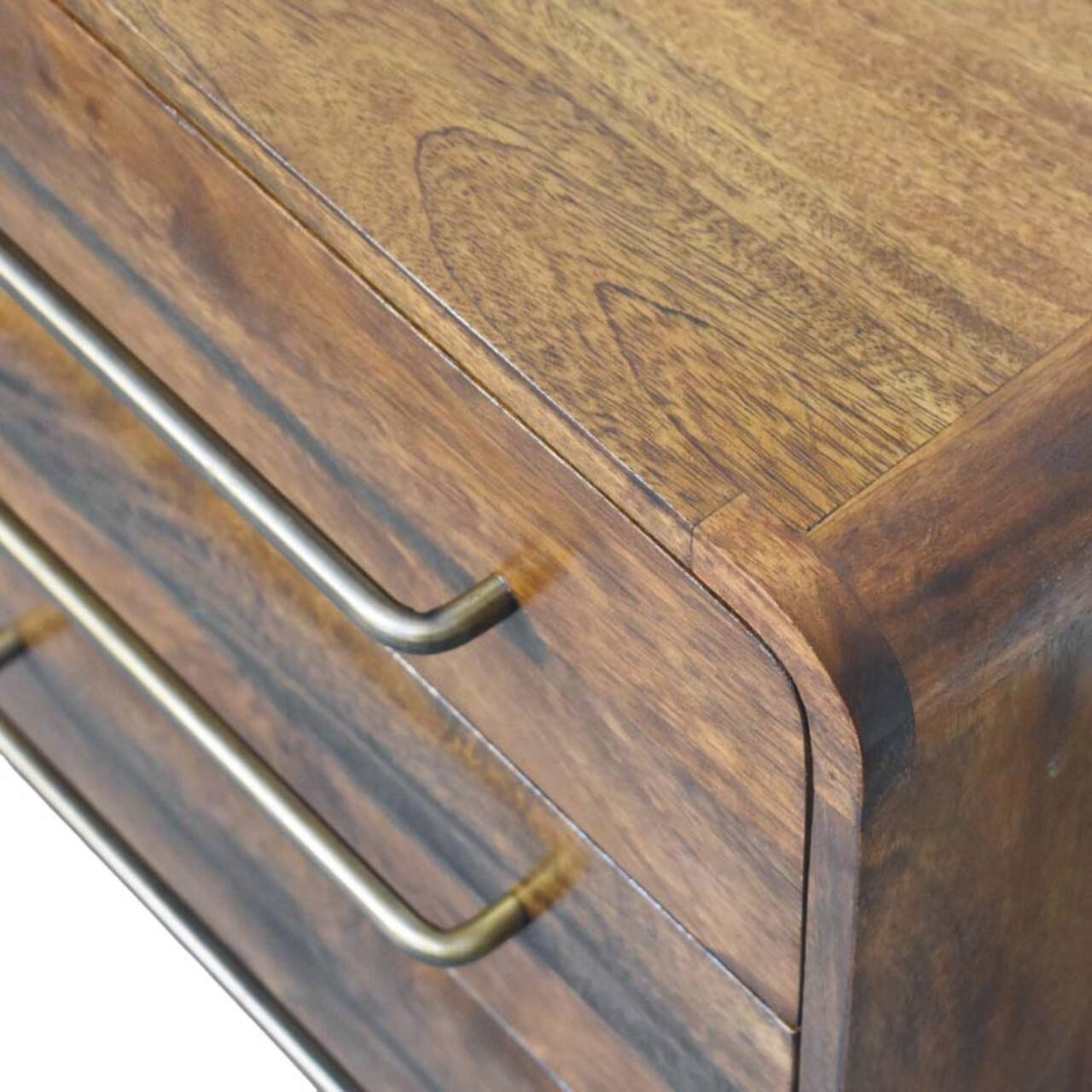 Alt View 2. Artisan Furniture - Artisan Furniture Solid Wood Three Drawer Mini Chest, Brown - Brown.