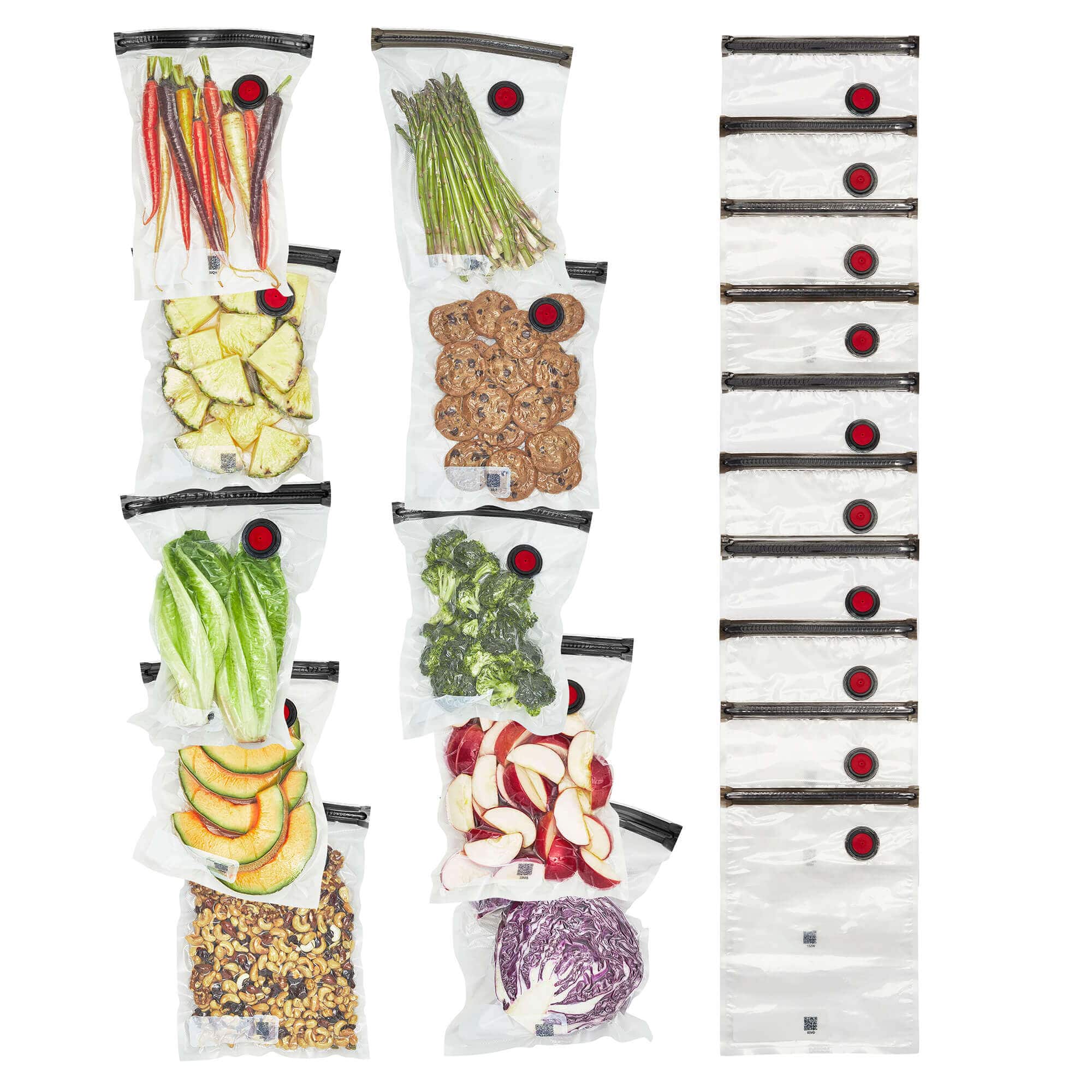 ZWILLING - Fresh & Save 20-pc Medium Vacuum Sealer Bags, 1 Gallon Reusable Sous Vide Bags, Meal Prep - Clear