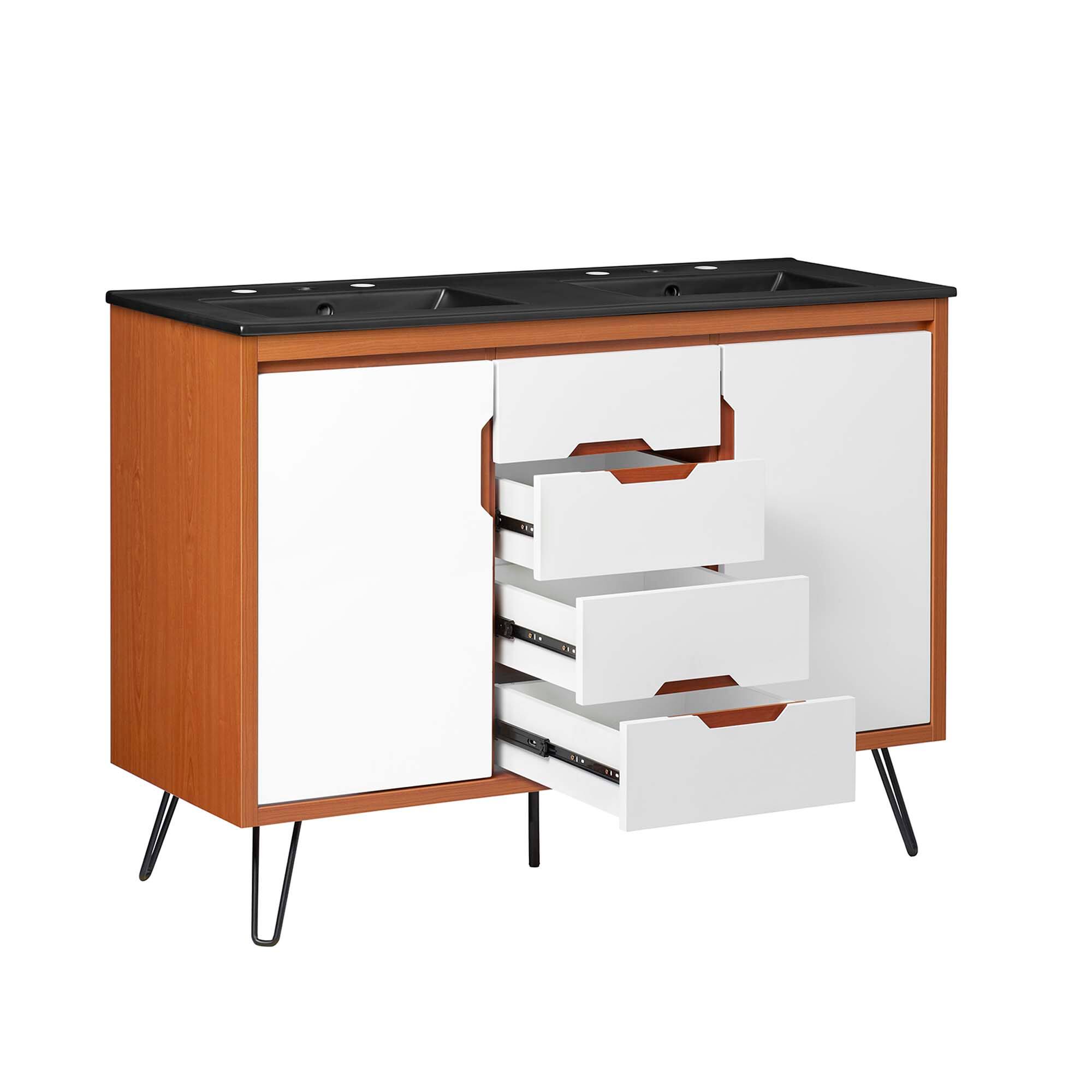 Alt View 4. Modway - Energize Bathroom Vanity Basin Included by Modway - Cherry White Black.