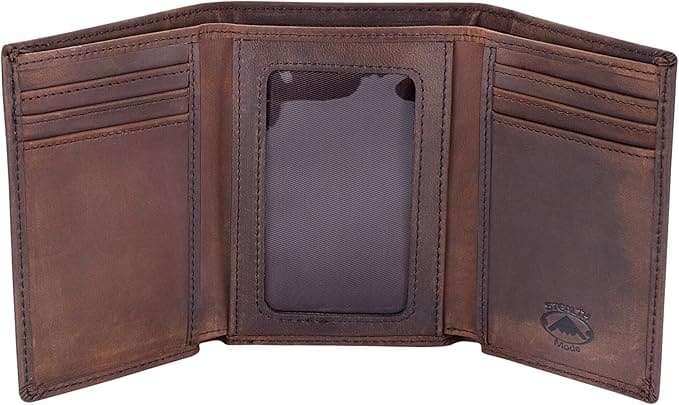 Vulpecula Spade - Trifold Leather Wallet for Men with RFID Blocking - Brown