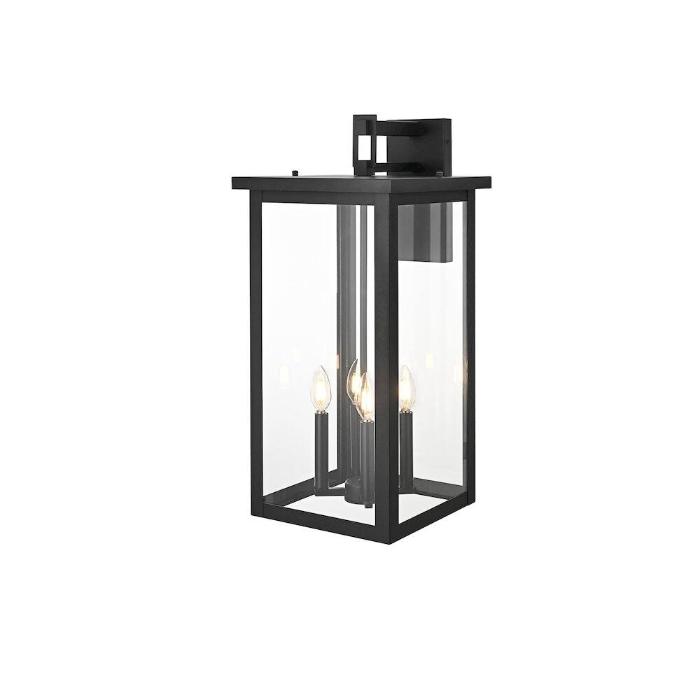 Angle. Elegant Lighting - Venango 12 Inch Outdoor Wall Sconce In Black - Black.