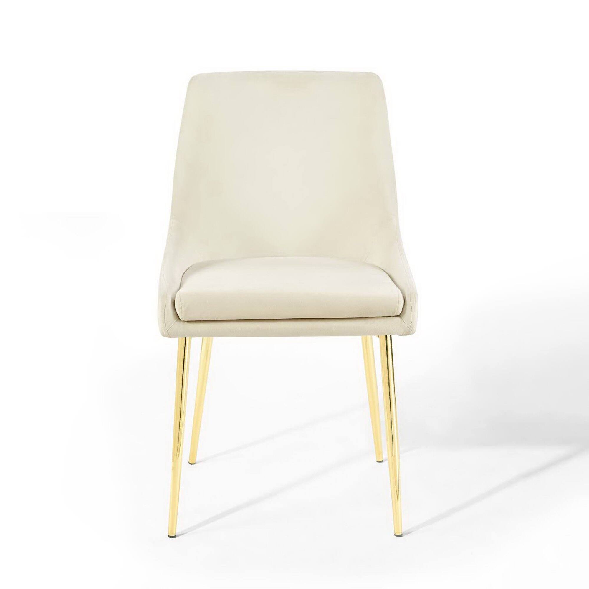 Alt View 5. Modway - Viscount Performance Velvet Dining Chairs Set of 2 by Modway - Gold Ivory.
