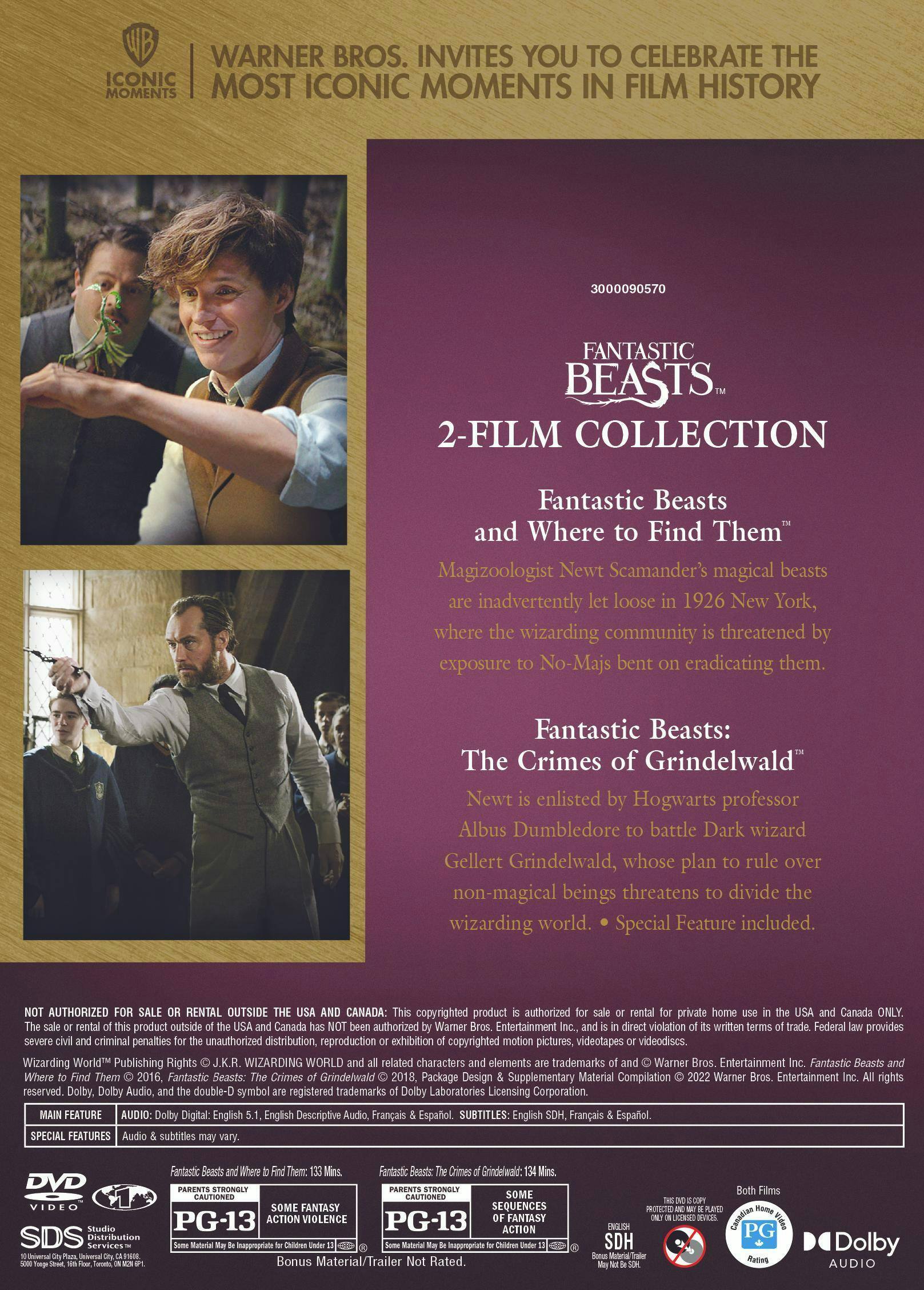 Angle. Fantastic Beasts: 2-film Collection (Iconic Moments LL) (DVD New Box Art) [DVD].