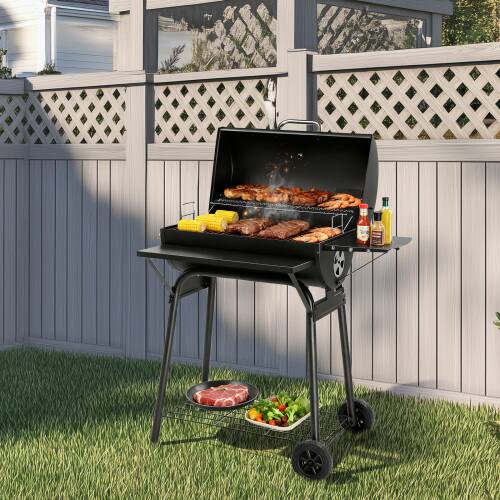 Alt View 8. Winado - Barrel Charcoal Grill with Side Front Table Cooker for Outdoor Camping Stove Garden.