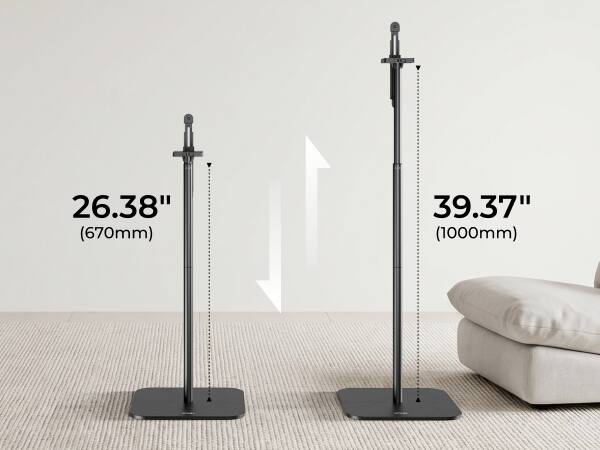 26.38" (670mm)  
39.37" (1000mm)