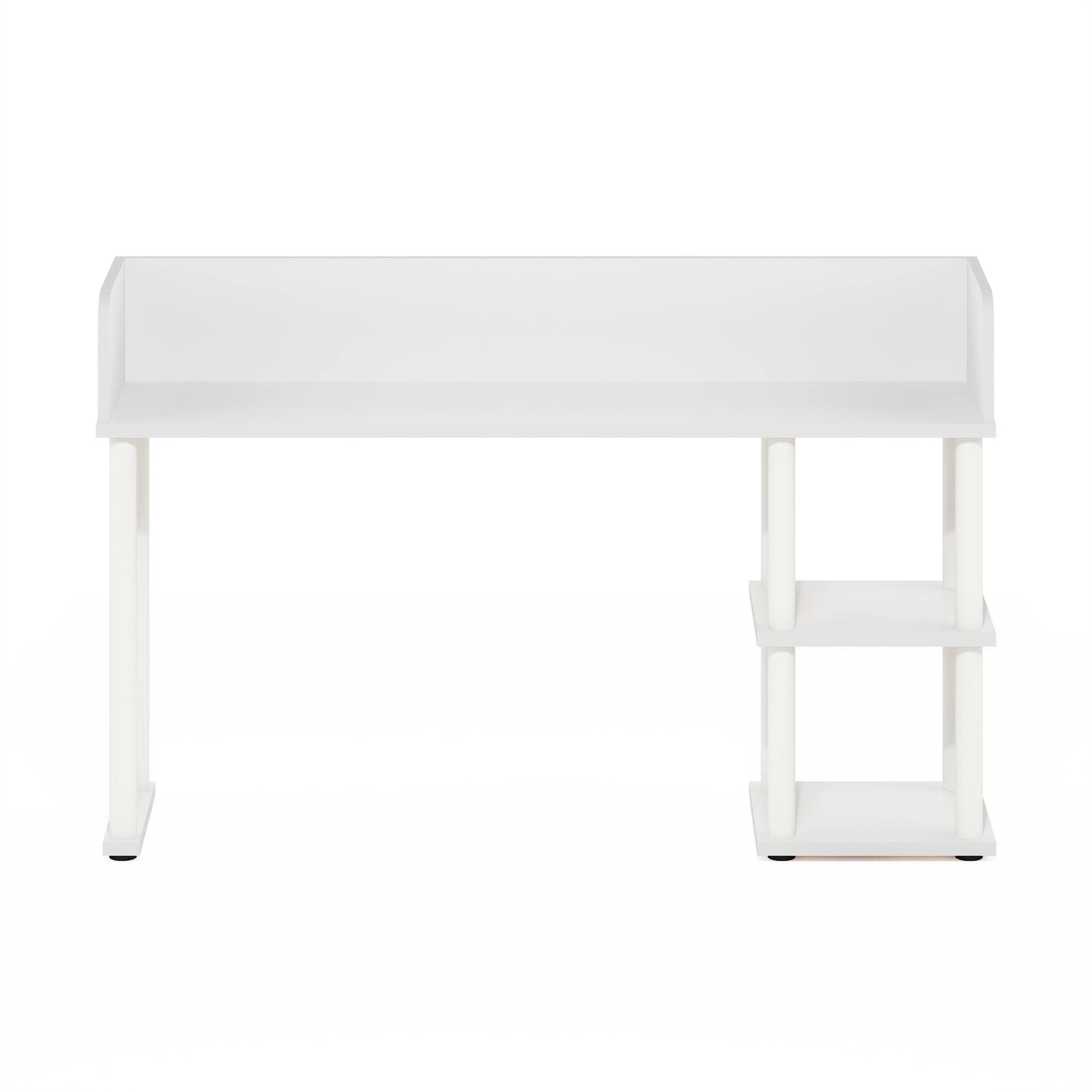Alt View 2. Furinno - Classic Desktop Bookshelf Storage Hutch, Desk Organizer with 3 Shelves - White/White.
