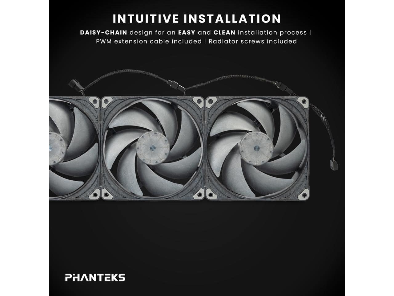 Phanteks T30 140 Triple Pack, 140mm PWM Fan, LCP Frame, 3 Mode