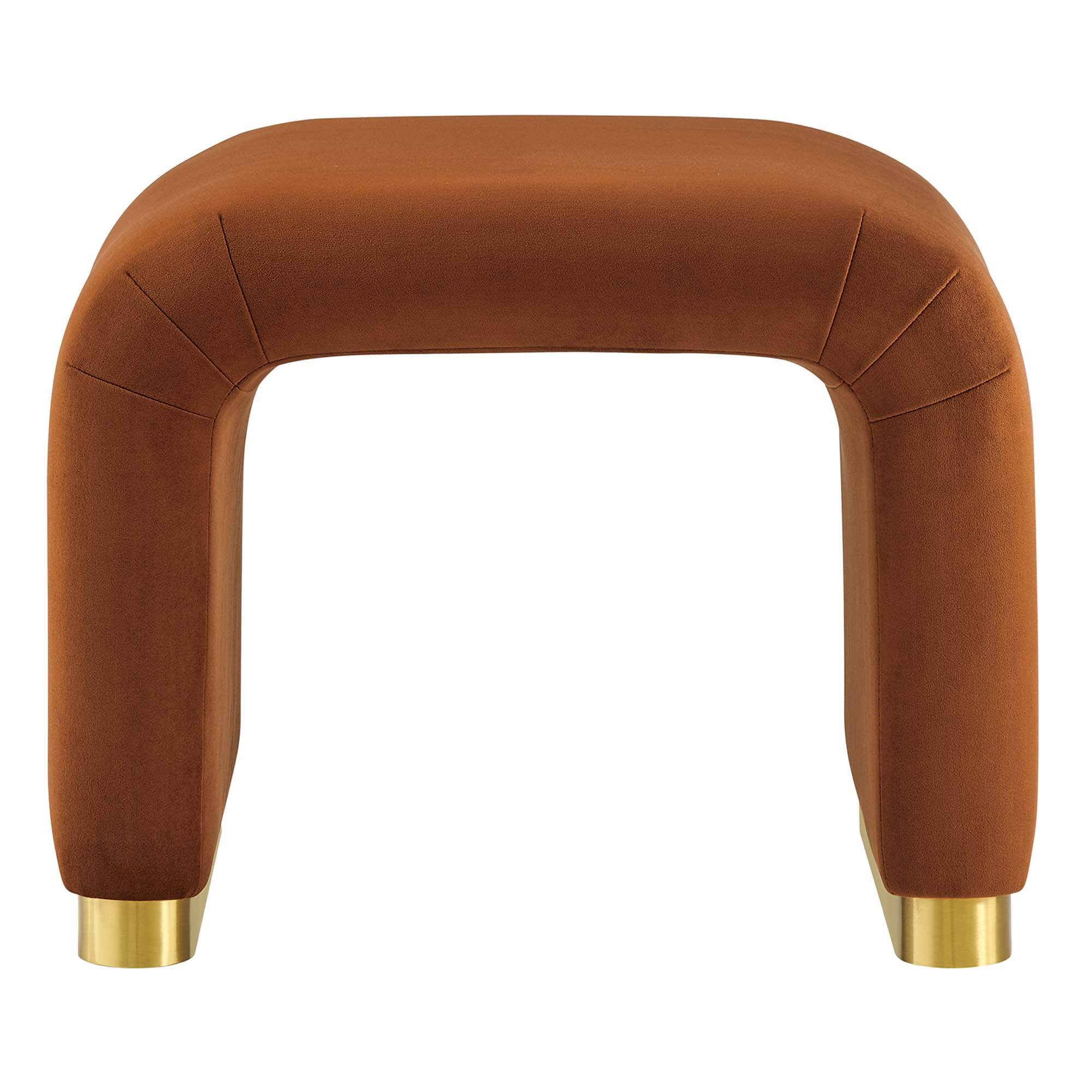 Alt View 4. Modway - Koda Performance Velvet Waterfall Stool by Modway - Brass Rust.