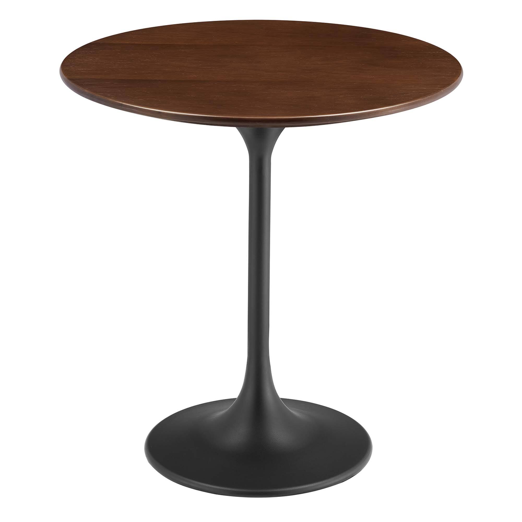 Angle. Modway - Lippa Round Wood Side Table - Black Walnut.