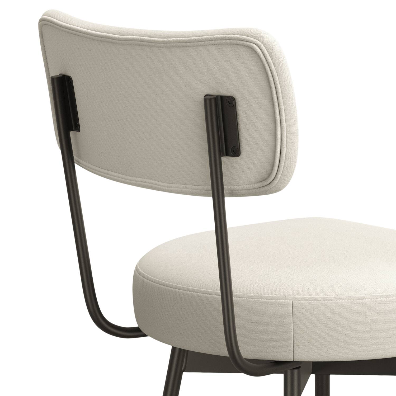 Alt View 5. Simpli Home - Giselle Contemporary Modern Swivel Bar Stool (Set of 2) in Natural  Polyester Linen - Natural.