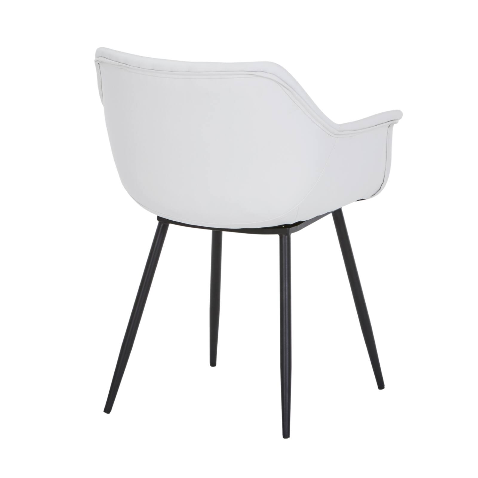 Alt View 8. LeisureMod - Markley Modern Distressed Leather Dining Chair with Iron Legs - White.