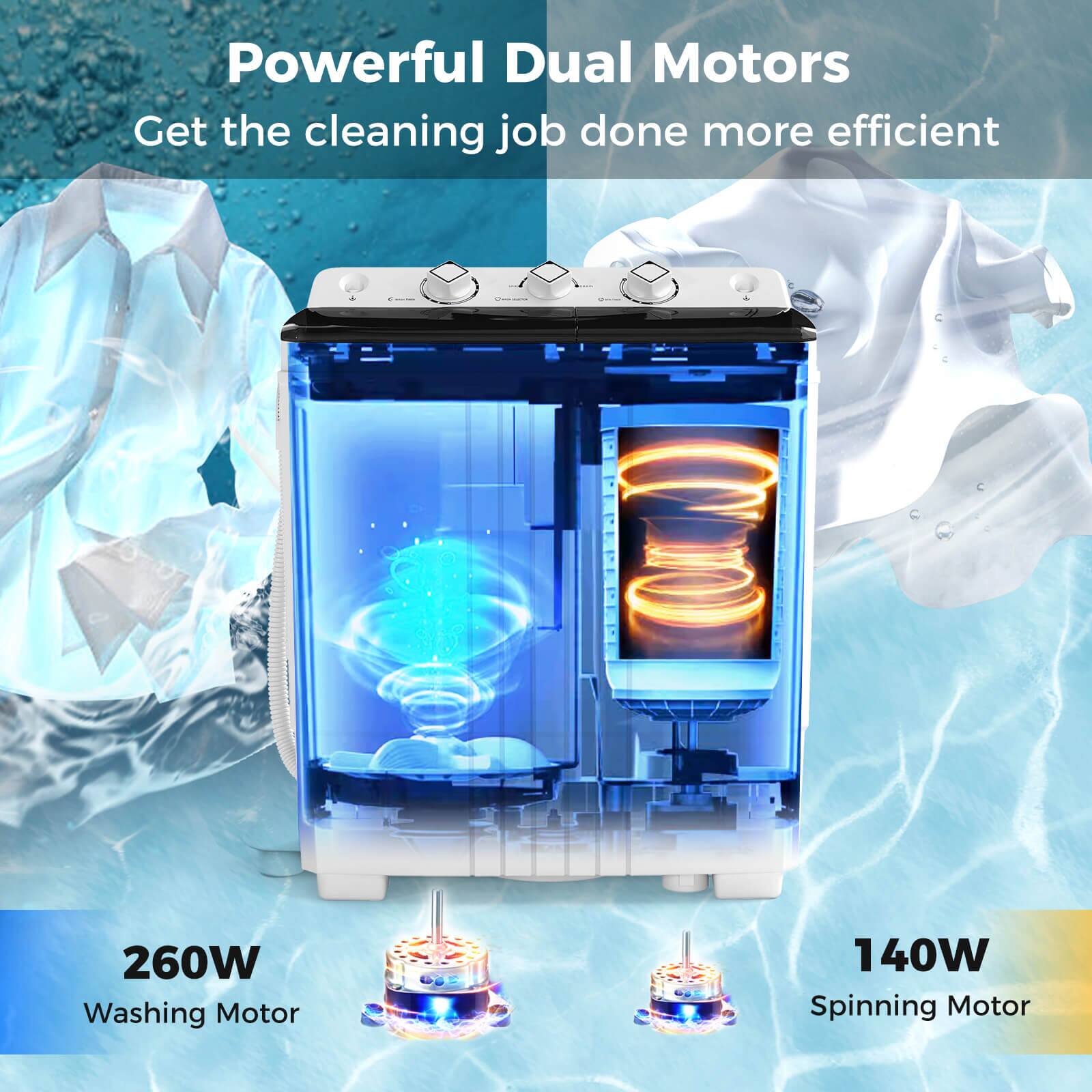 Powerful Dual Motors  
Get the cleaning job done more efficient  

260W  
Washing Motor  

140W  
Spinning Motor