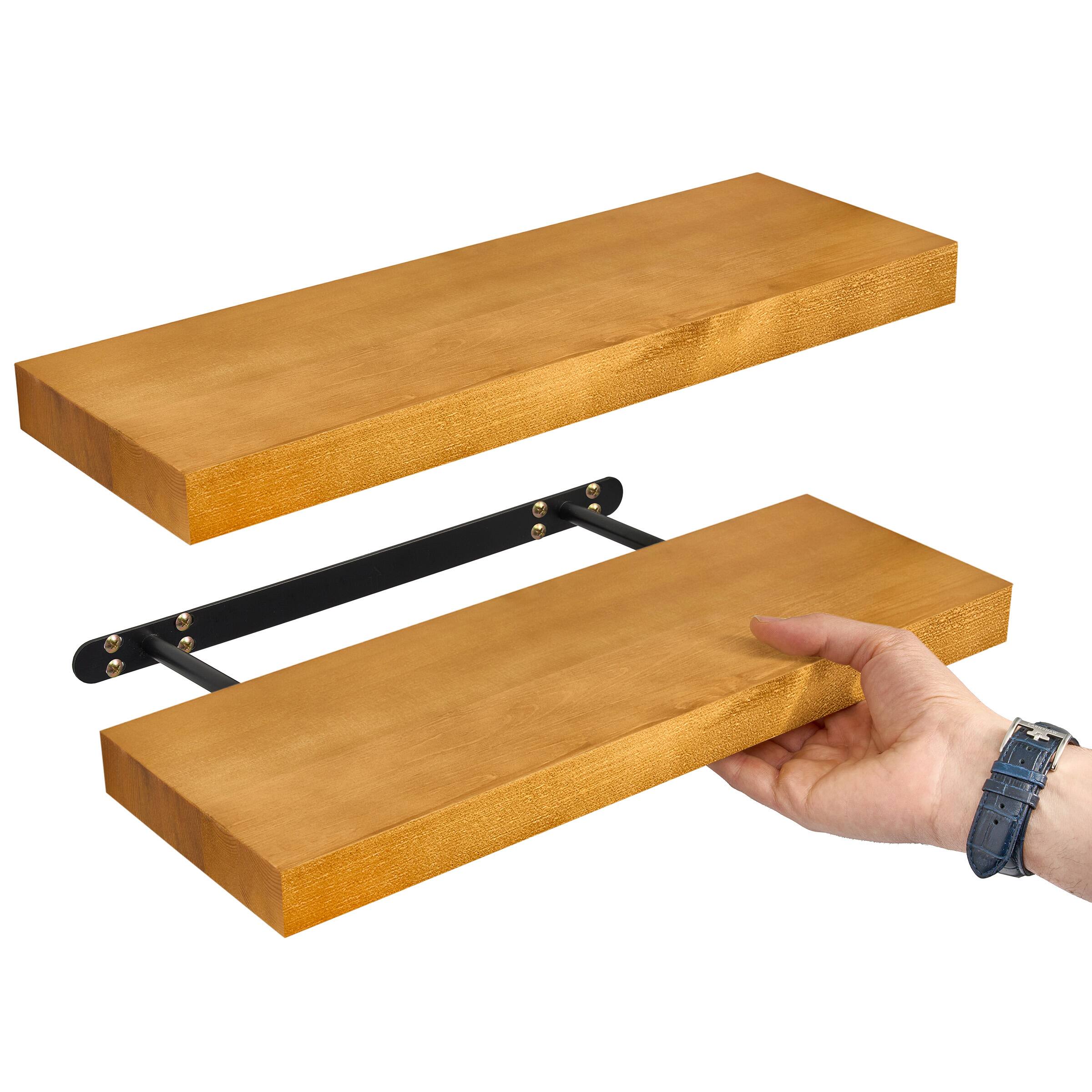Alt View 7. Sorbus - Sorbus 2 Pack 16" Solid Wood Floating Shelves - for Bathroom Decor, Books, Bedroom & Living Room - Maple.