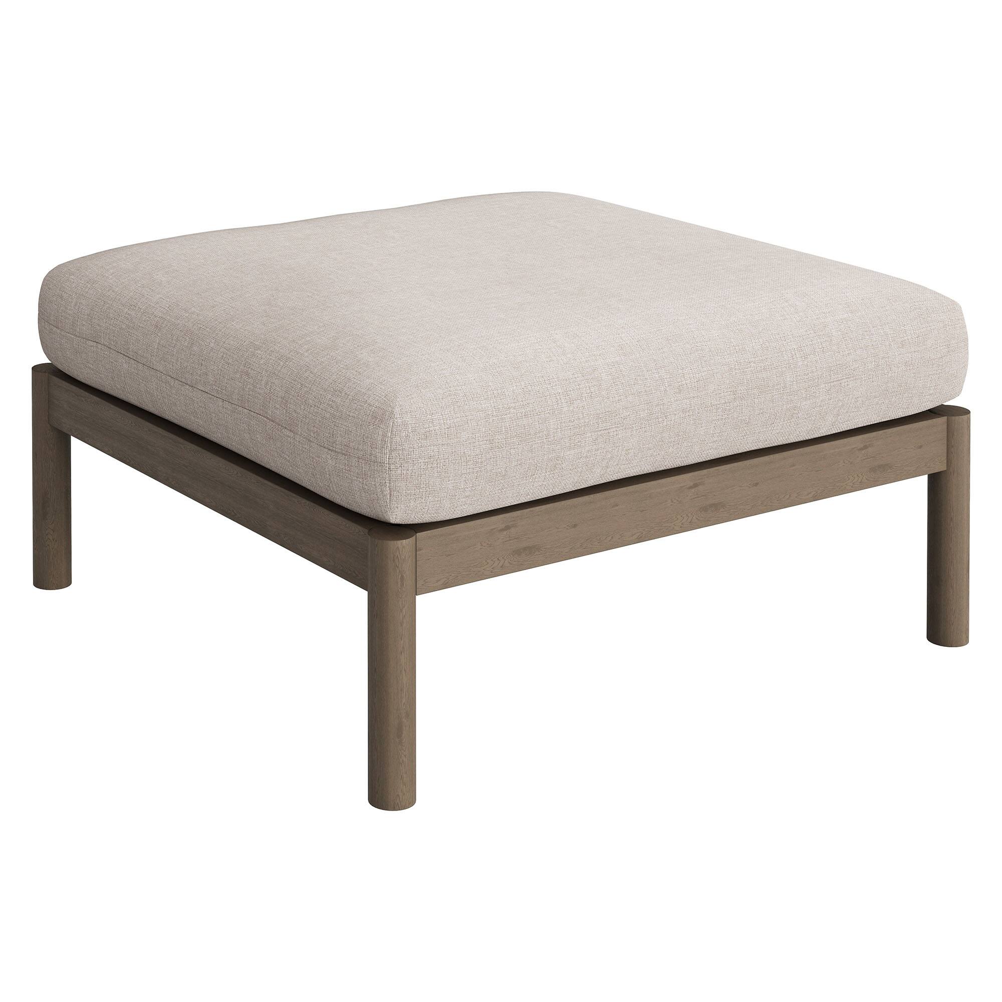 Alt View 3. Modway - Eleni 2-Piece Outdoor Teak Wood Armchair and Ottoman Set by Modway - Weathered Gray Pebble.