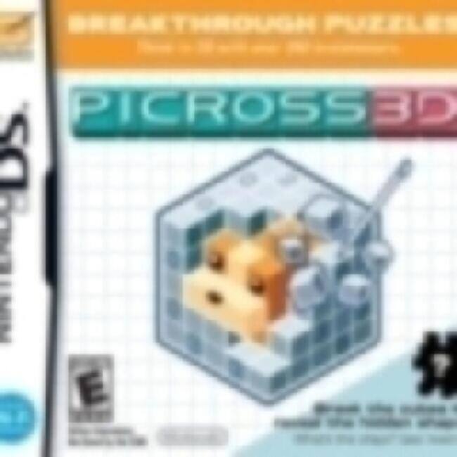 Sure, here is the corrected and grouped text from the image:

---

**PICROSS 3D**

**BREAKTHROUGH PUZZLE**

**600+ PUZZLES**

**E**

---

This text is from the cover of the game "Picross 3D."