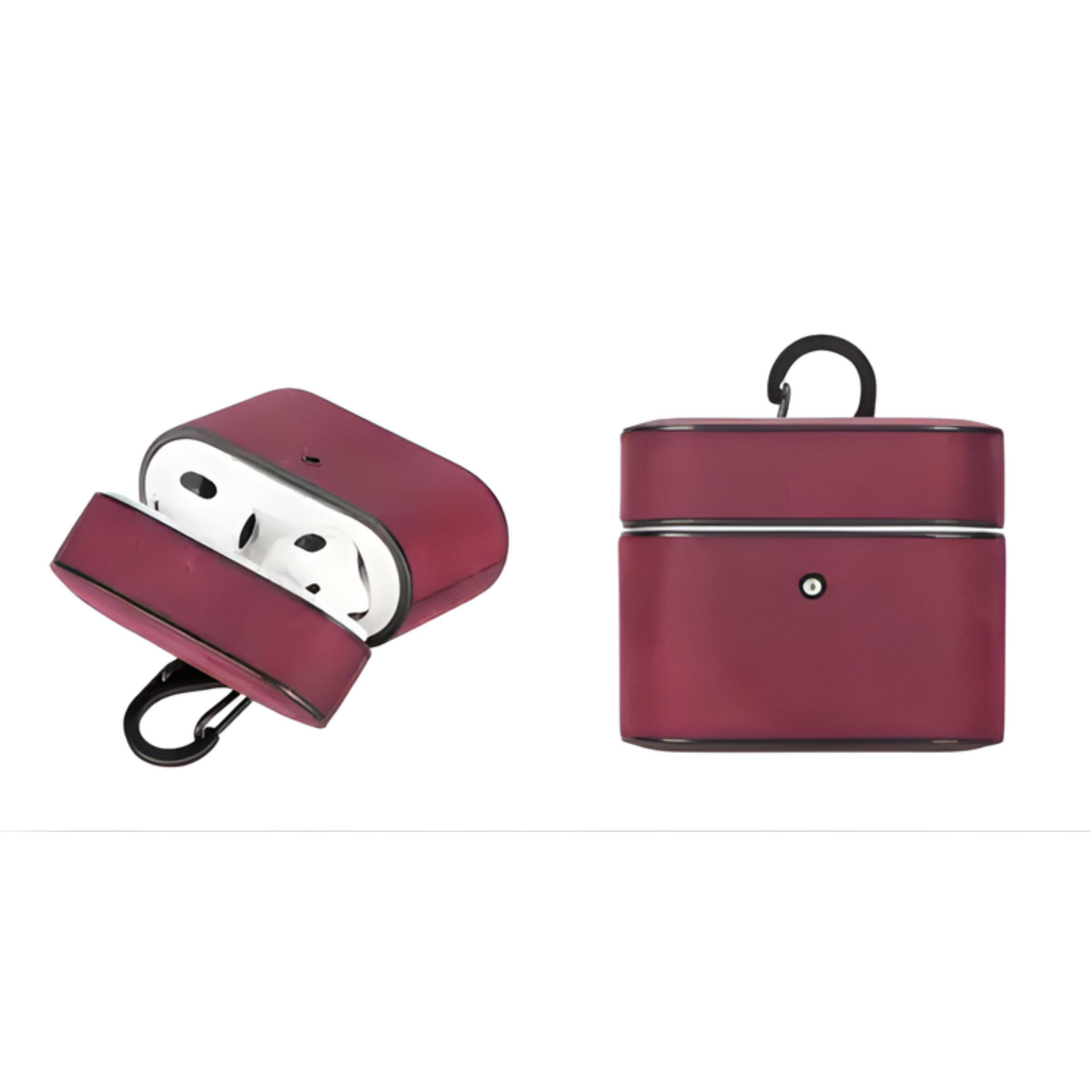 Left. Kitcheniva - Leather Case For Apple AirPods 3 Purple - Purple.