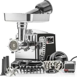MOSZAR LLC - Turboforce II 4000 Electric Meat Grinder, Stainless Steel, Foot Pedal - Black