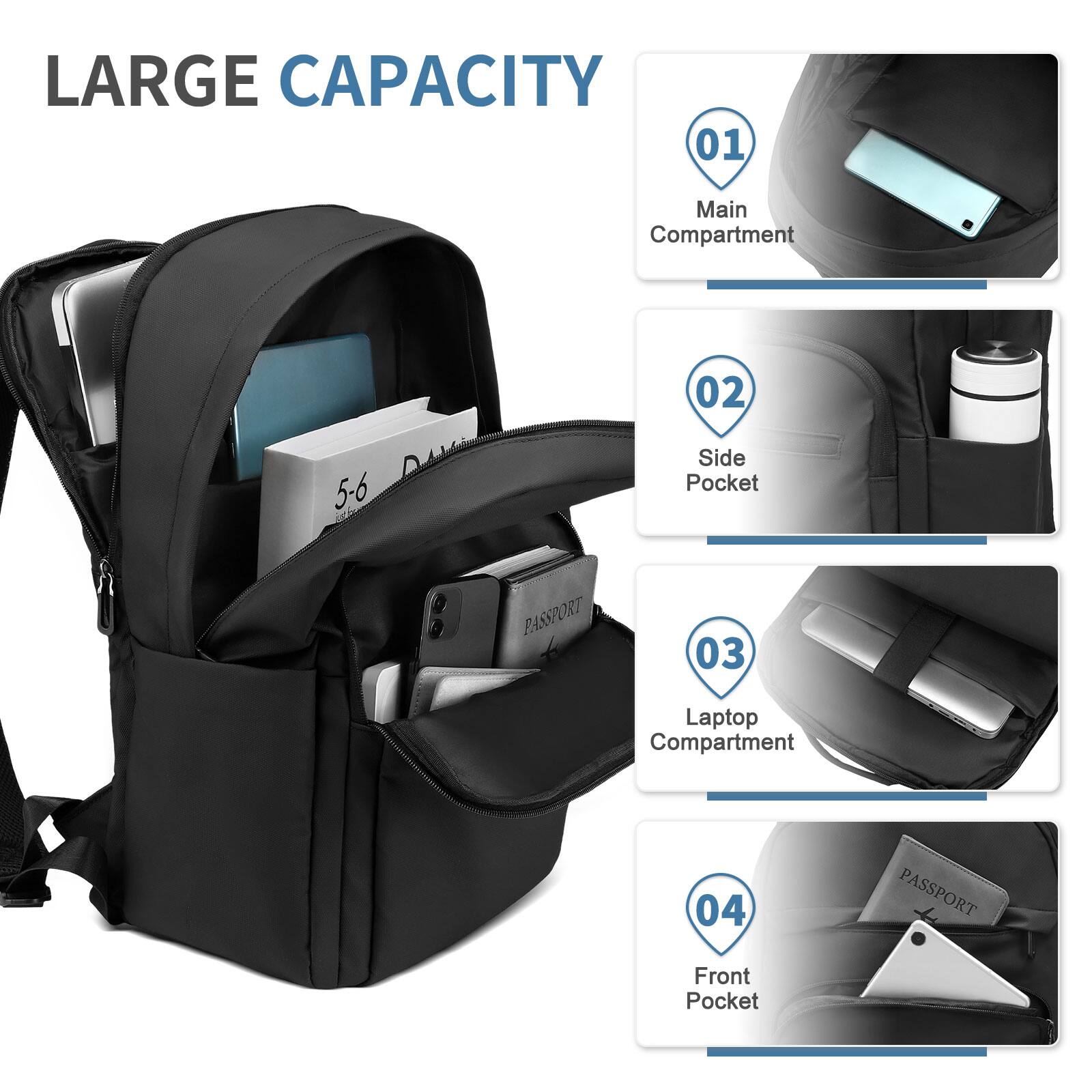 LARGE CAPACITY

01 Main Compartment

02 Side Pocket

03 Laptop Compartment

04 Front Pocket